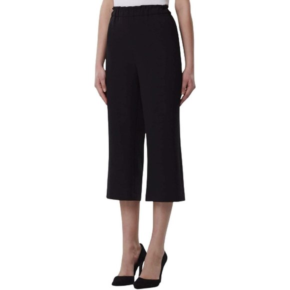 TAHARI ASL Cropped Crepe de Chine Pants in Black - Size 14 NWOT - Picture 1 of 3